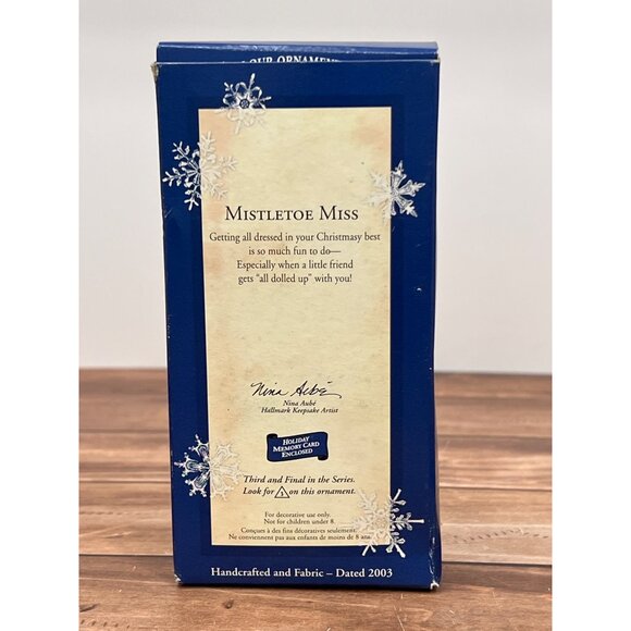 2003 HALLMARK KEEPSAKE ORNAMENT QX8219 MISTLETOE MISS BY NINA AUBE LITTLE GIRL - Picture 3 of 11